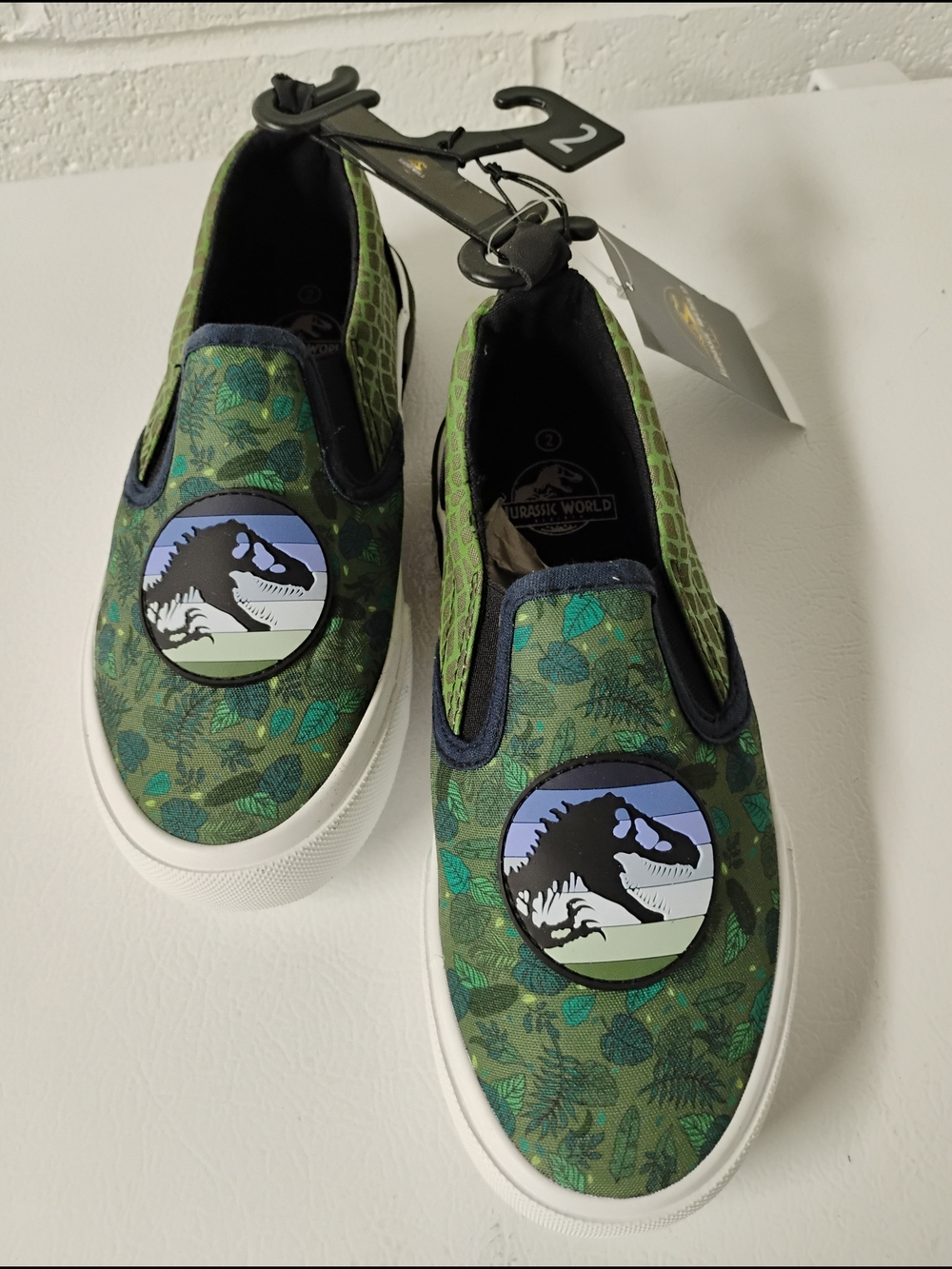 Jurassic World Kids' Green Slip-On Sneakers